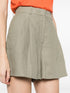 pleated detail linen shorts